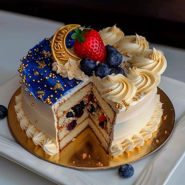 Pastel en capas Sol y Luna