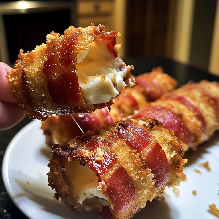 Crujientes de dátiles con beicon y queso de cabra