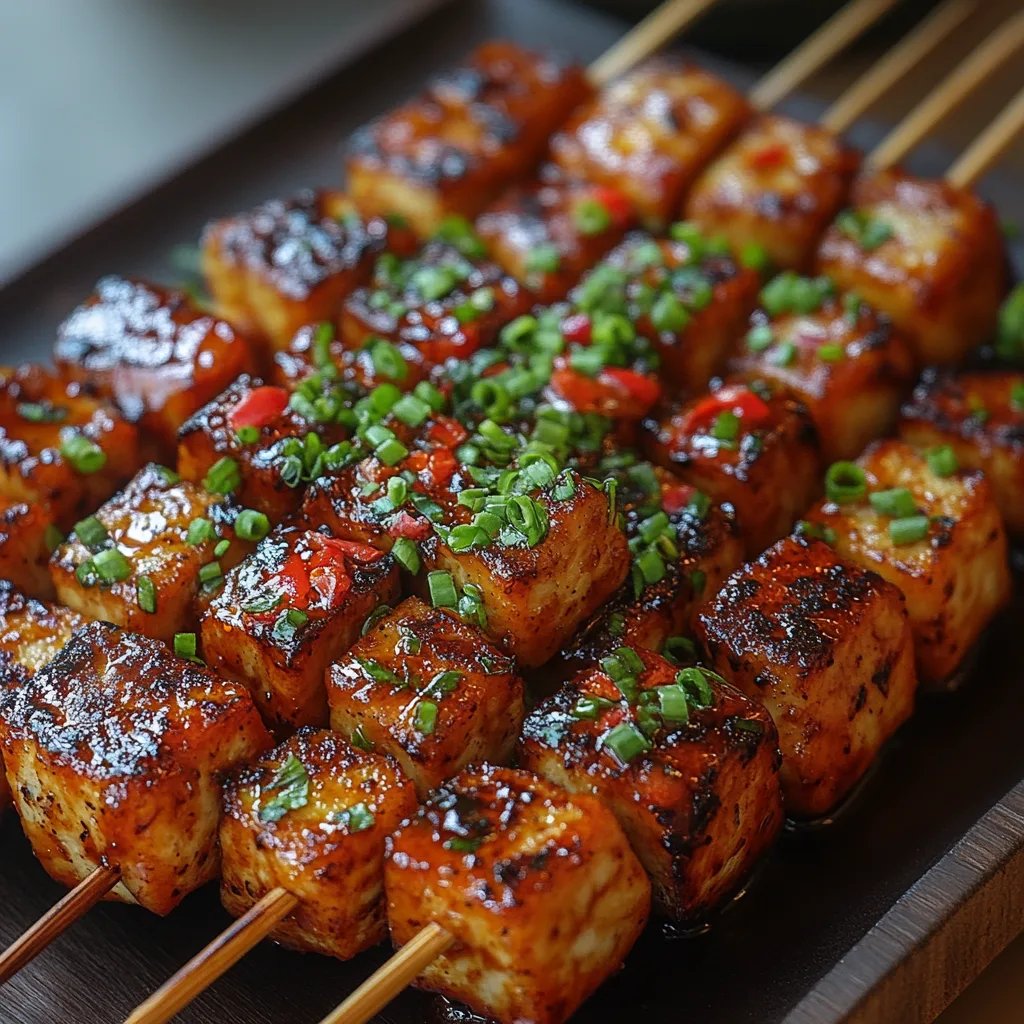 <p>Brochetas Coreanas Veganas de Tofu a la Barbacoa: ¡Increíble Receta Definitiva para Sorprender!</p>