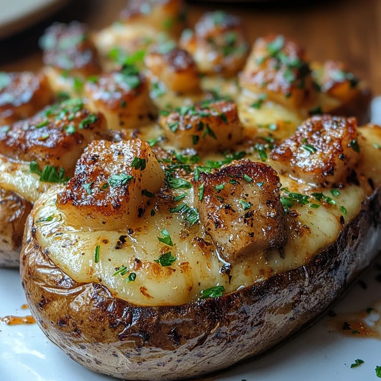 Papa Asada Rellena con Trozos de Bistec: Una Increíble Receta Esencial