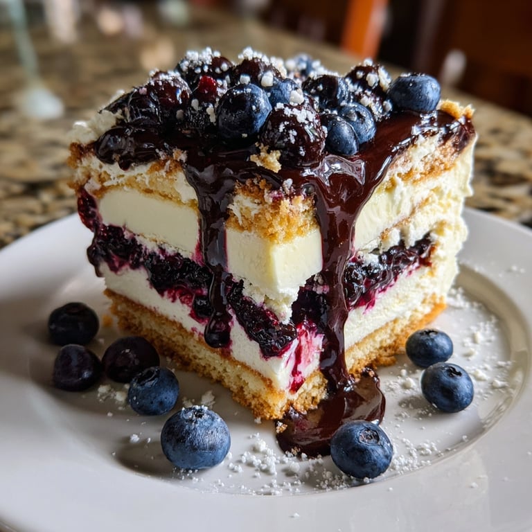 Tarta de arándanos y chocolate blanco
