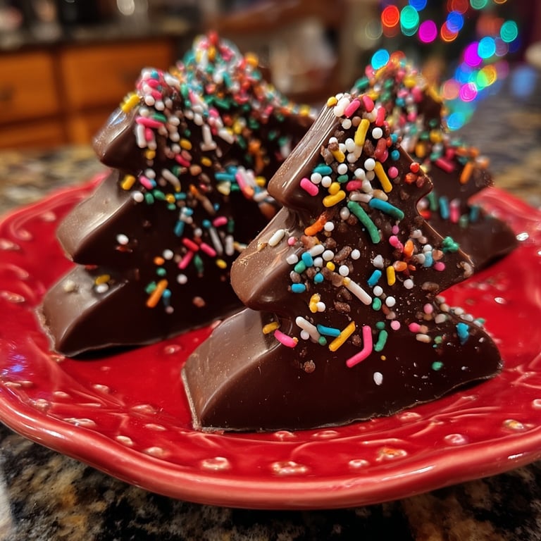 Receta de árboles de chocolate navideños