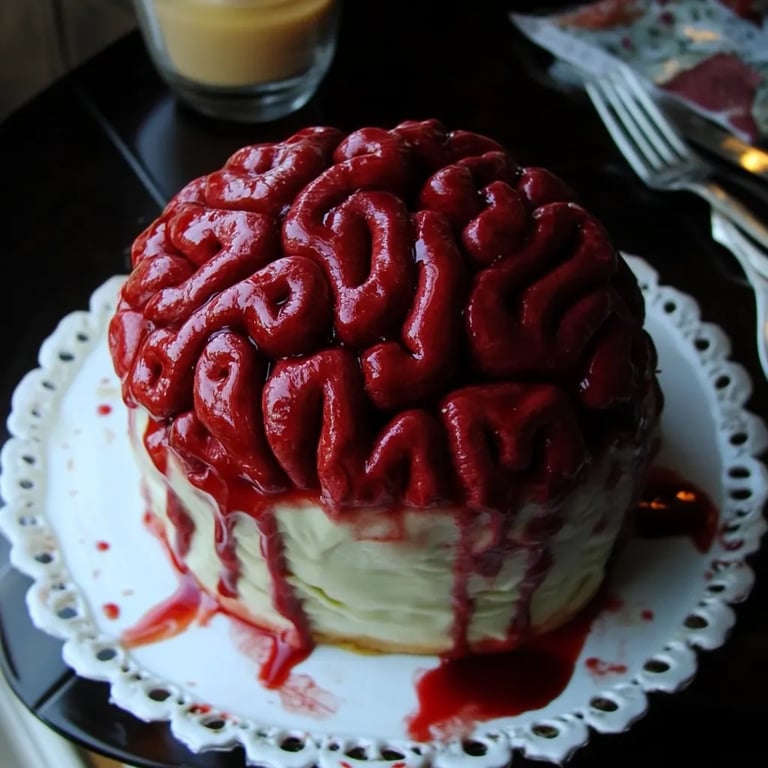 Pastel de Terciopelo con Forma de Cerebro para Halloween: Una Increíble Receta Esencial