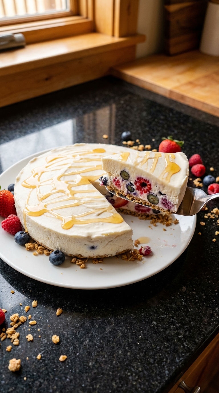 Tarta ligera de yogur congelado