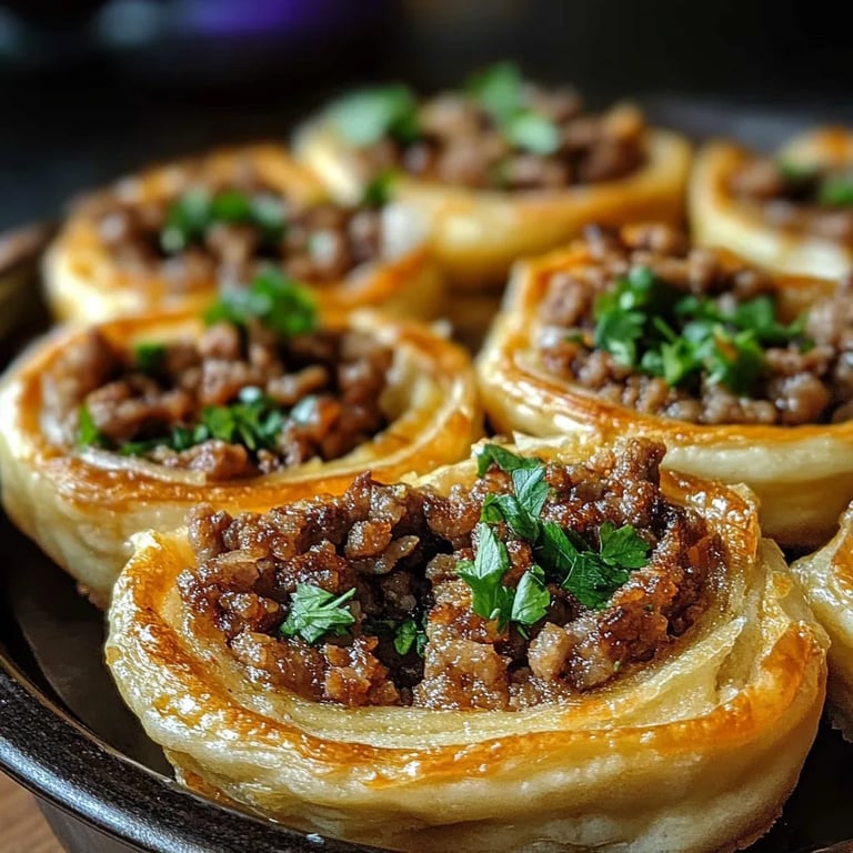 Mini pasteles de carne horneados en bandeja