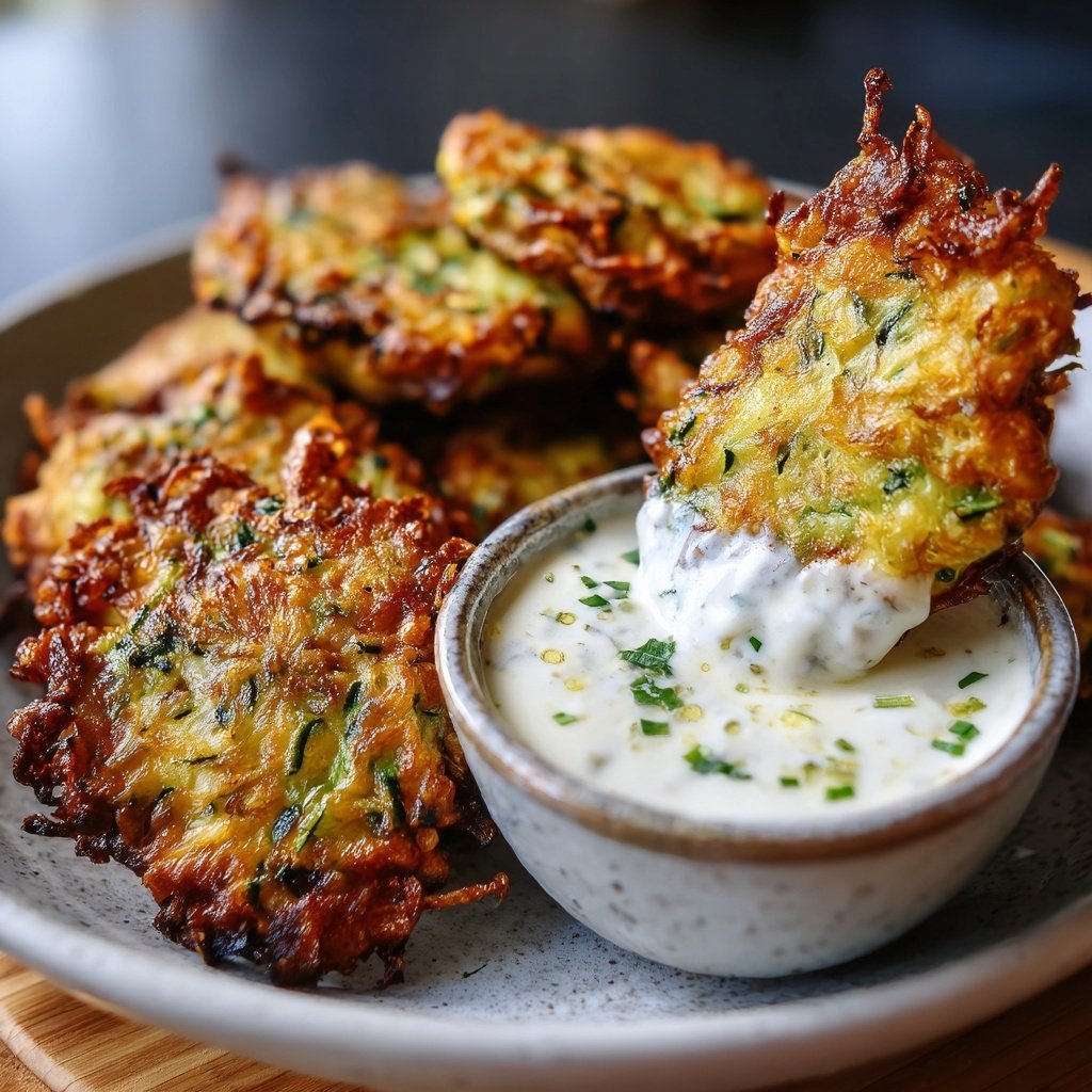 Tortitas de calabacín con dip
