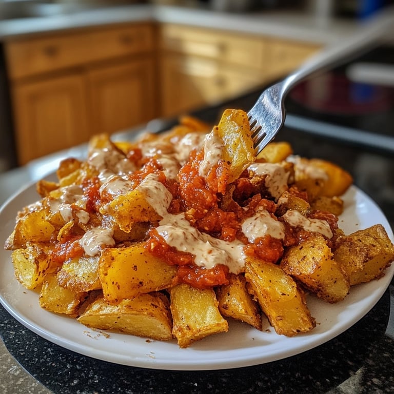 Felices fiestas patatas bravas