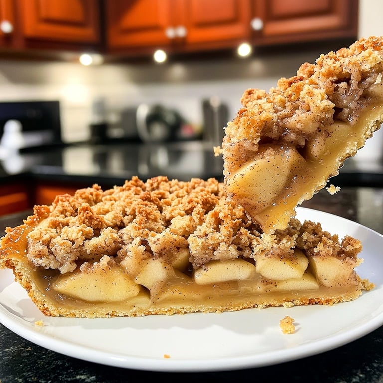 Tarta de manzana de repostería con crumble