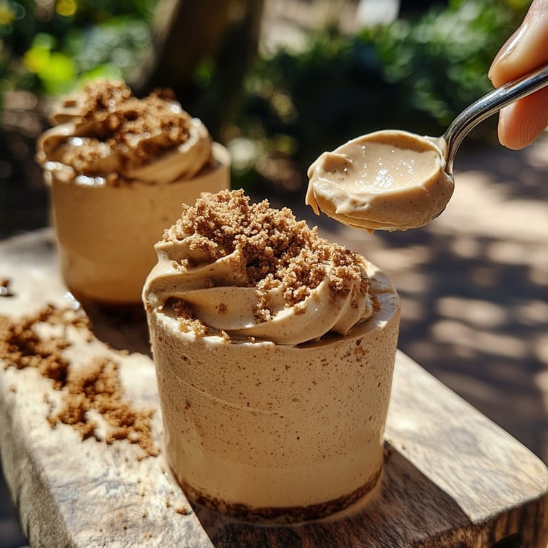 Cúpulas de mousse de café con leche y pan de jengibre