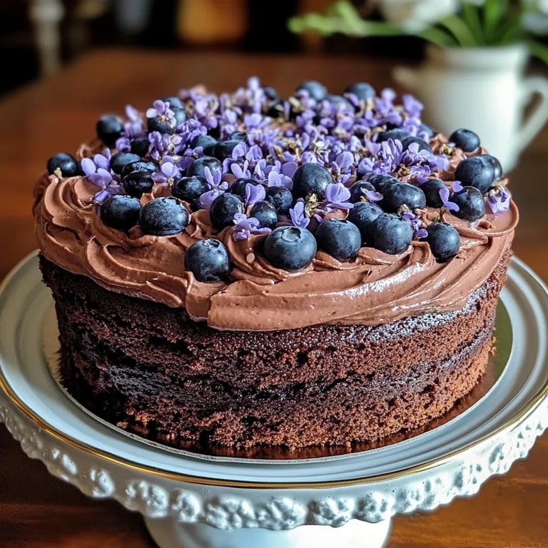 Torta suave de chocolate y arándanos