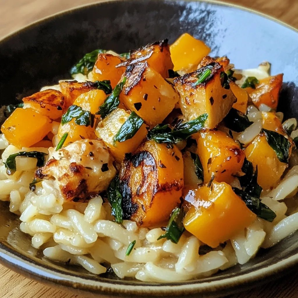 Orzo Cremoso con Calabaza Asada y Espinacas: Una Increíble Receta Esencial