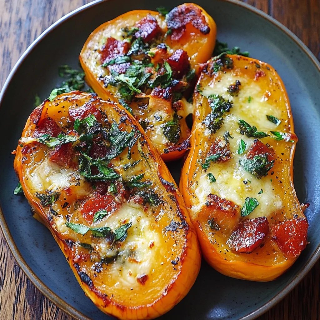 Calabaza Butternut con Espinacas, Tocino y Queso: Una Increíble Receta Última